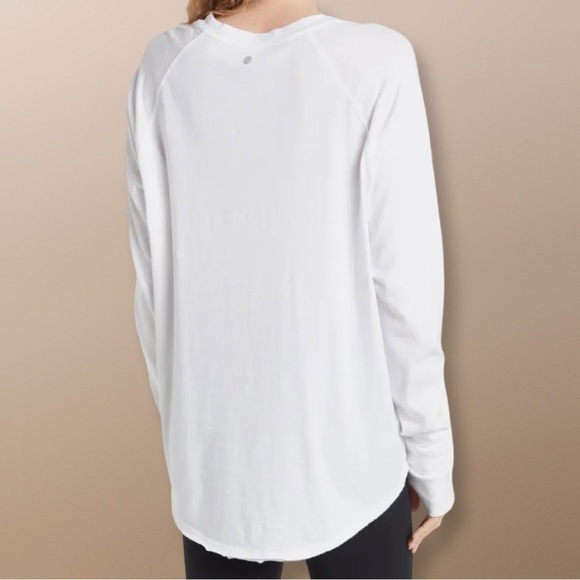 Zella White Mineral Wash Cotton Relaxed Fit Jersey Top M - Picture 2 of 8